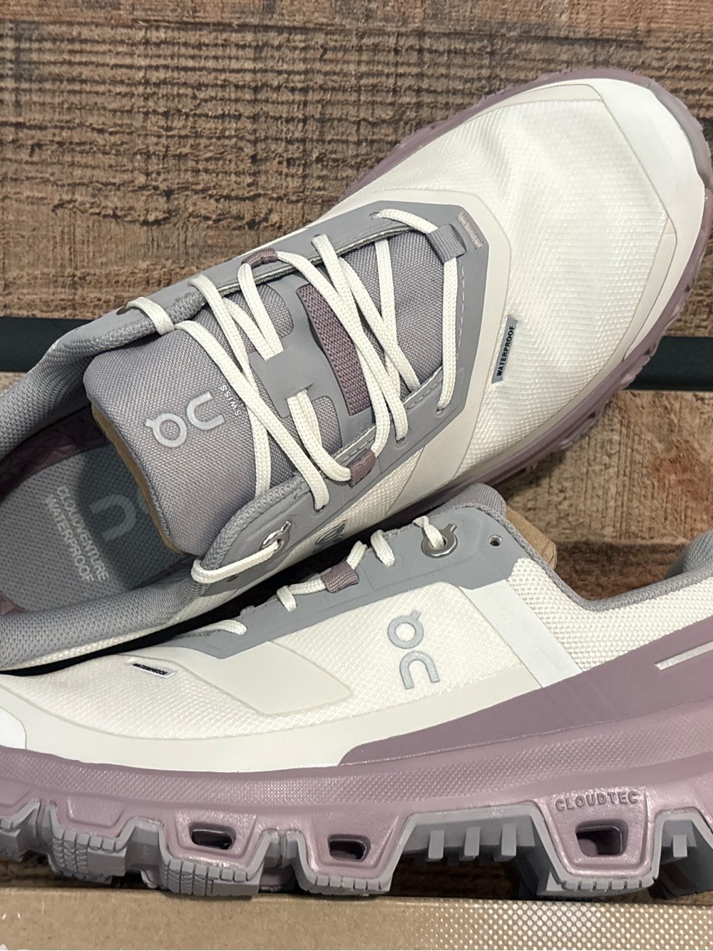 On Women’s Cloudtec Running Sneakers — White & Mauve - Picture 2 of 5